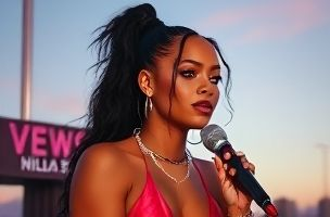 Rihanna performing live